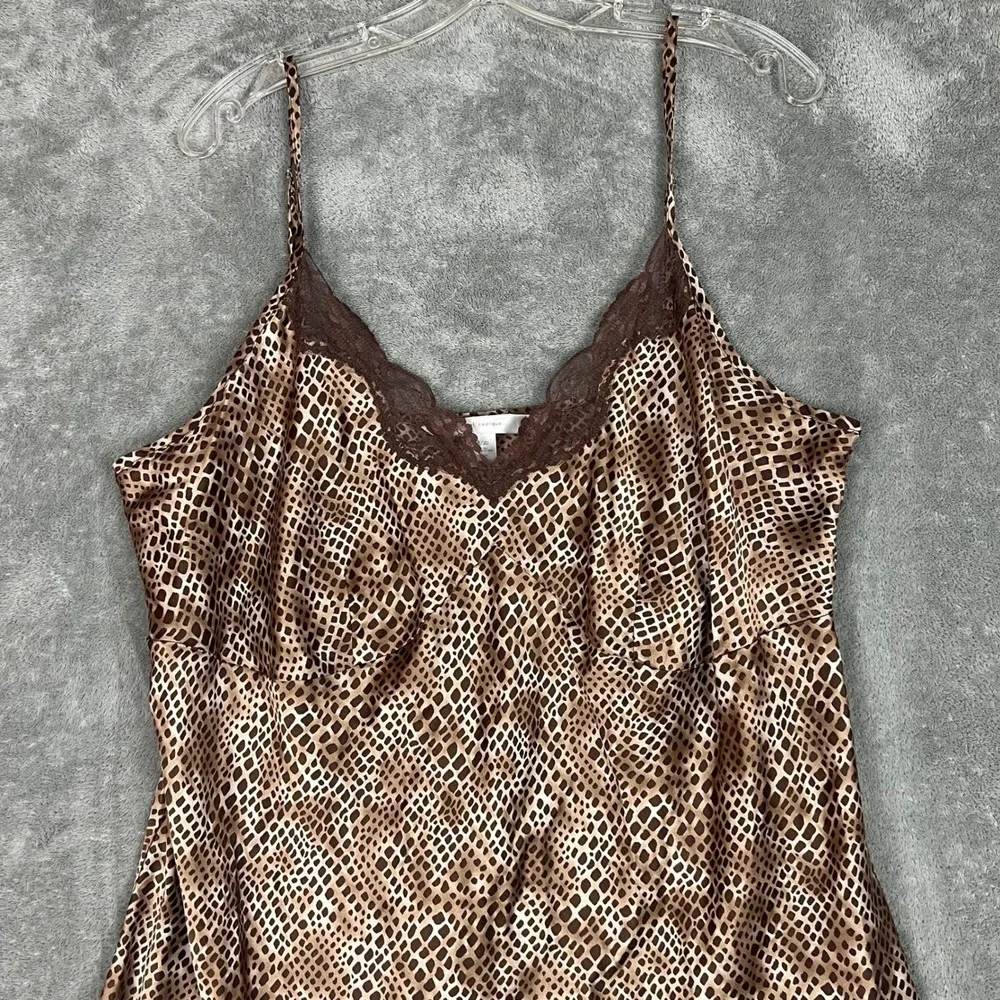 Vintage Y2K Laci Cami Top Womens 18/20 Leopard Print 100% Silk Loungewear